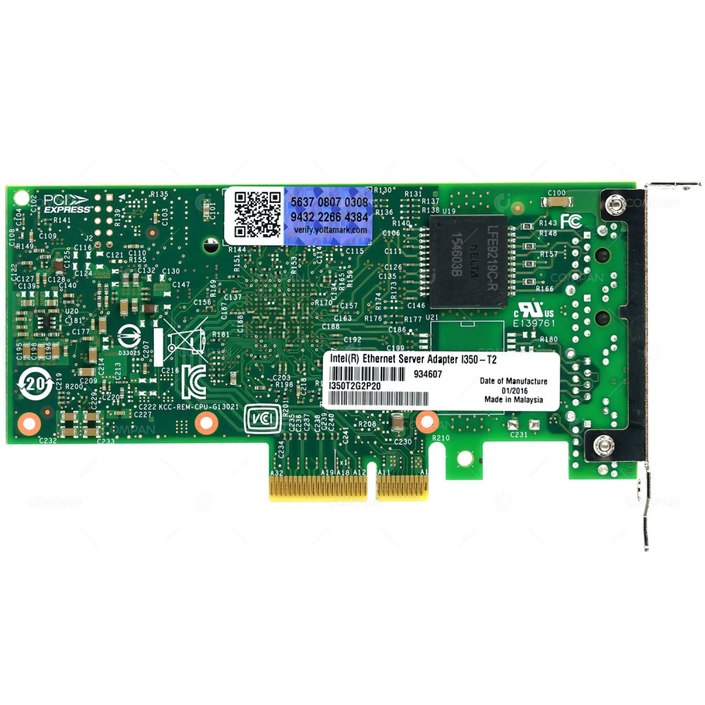 I350-T2 LP  INTEL I350-T2 DUAL-PORT 1GB RJ-45 PCI-E ADAPTER LOW PROFILE